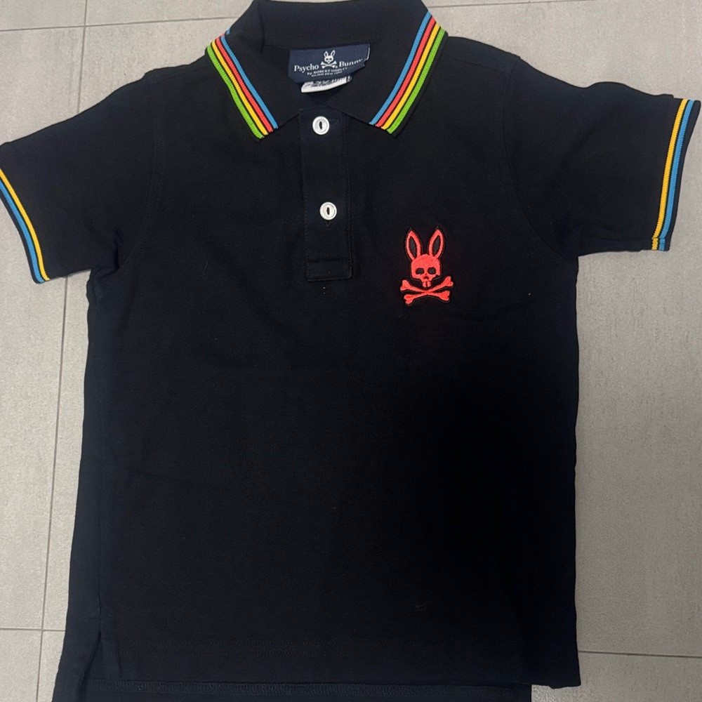 Psycho Bunny Kids Polo with Rainbow Accents